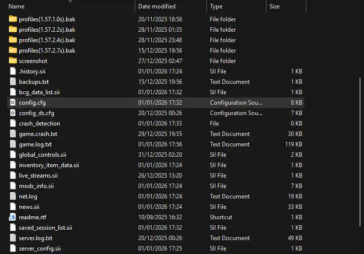 File documents euro truck simulator lokasi config.cfg